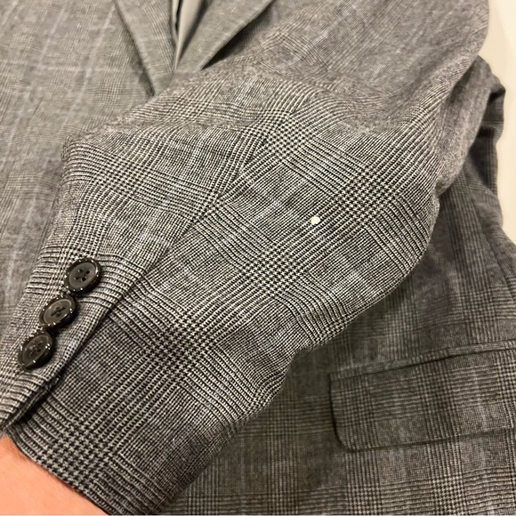 Lauren Ralph Lauren Men’s Blazer Suit Jacket Size 42 R Wool Gray Glen Plaid - Picture 14 of 15